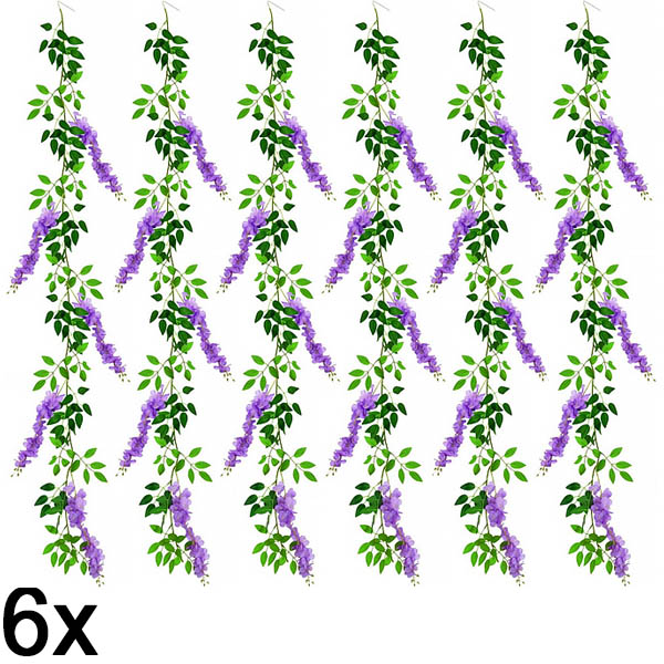 6x Вештачки цвеќиња од глицинија | WISBLOOM