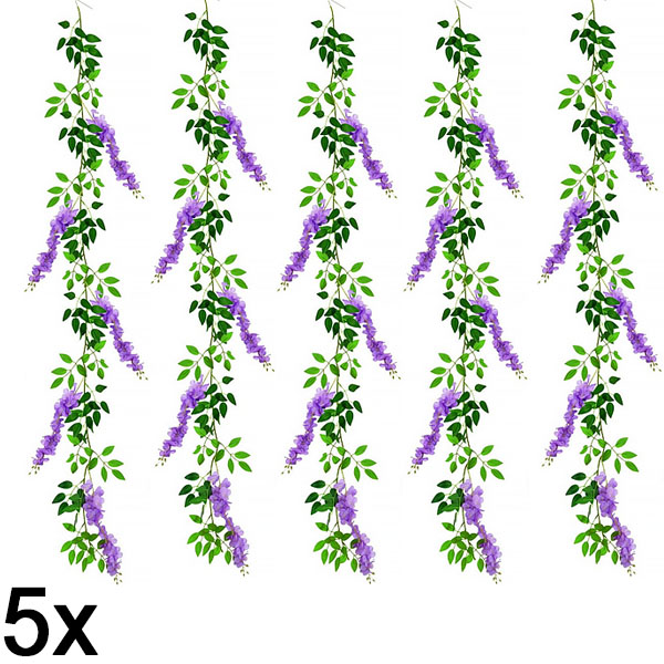5x Вештачки цвеќиња од глицинија | WISBLOOM
